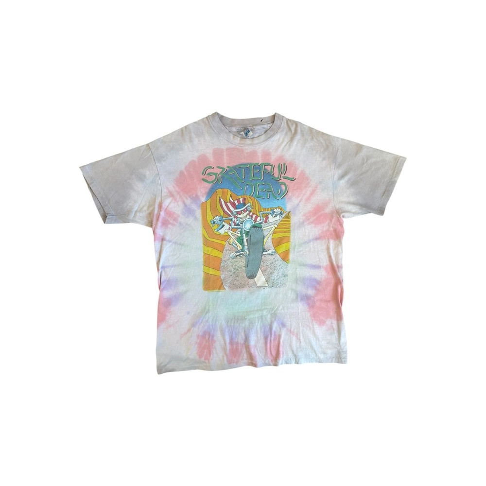 Grateful Dead Shirt Men XL Multi Good Vintage Cycle Sam Tie Dye Hanes Beefy 80s